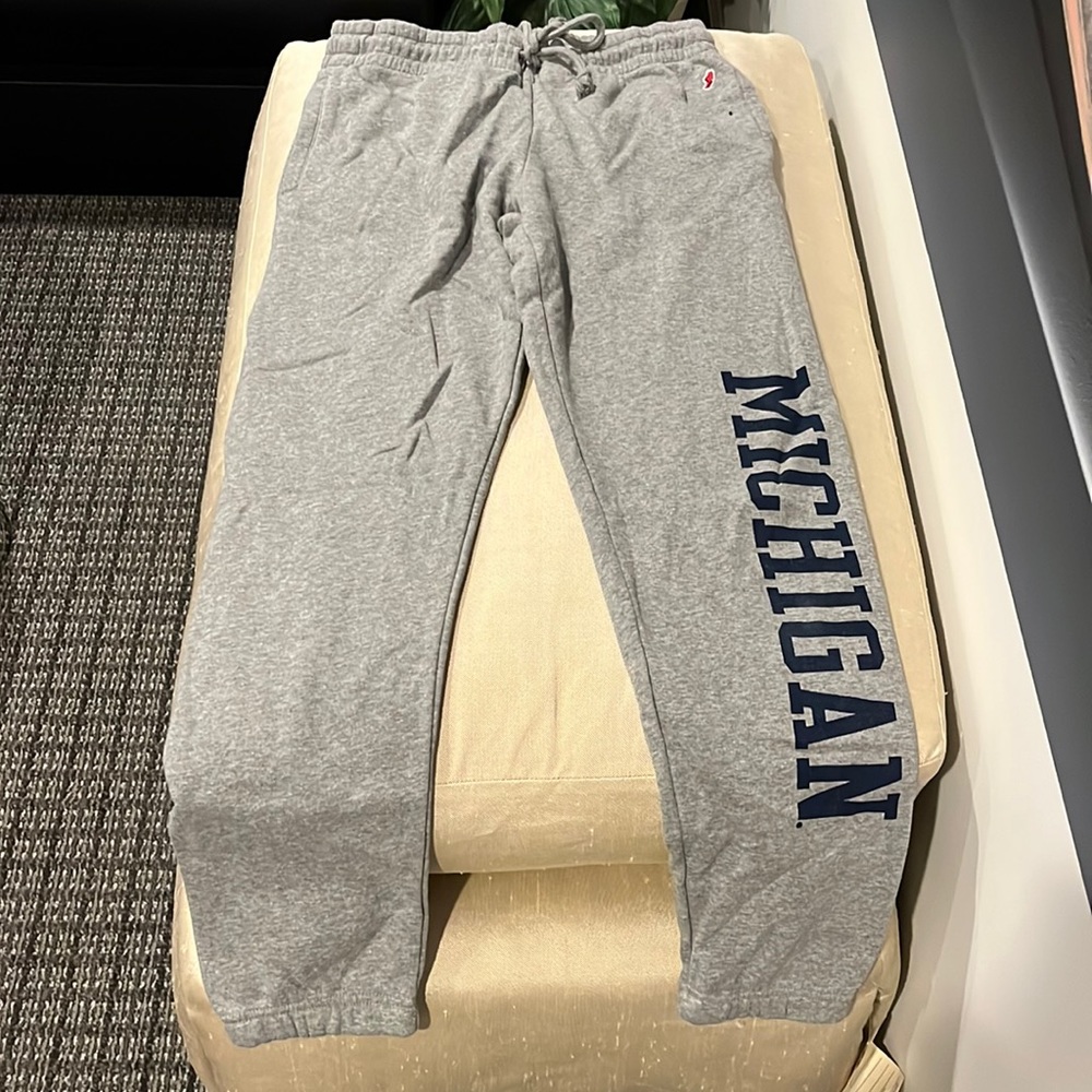 University of Michigan gray sweatpants with side pockets. Size small.